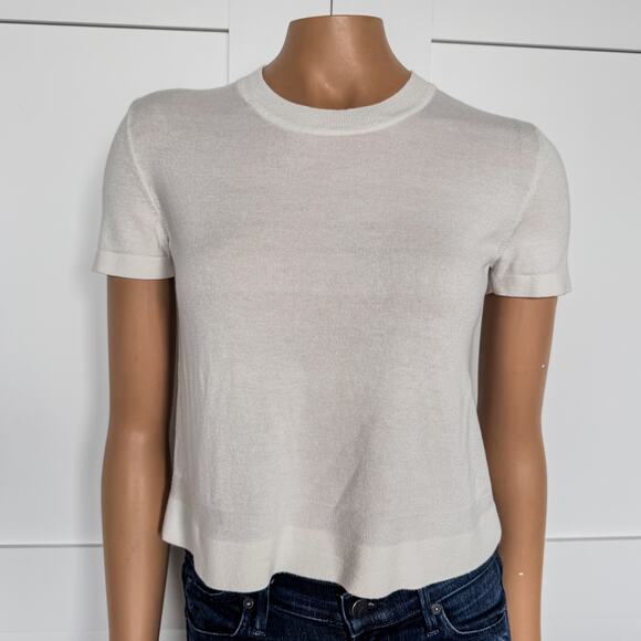 United Colors of Benetton, Creamy White Crew Neck Light Weight Sweater, XS/S - Picture 1 of 8